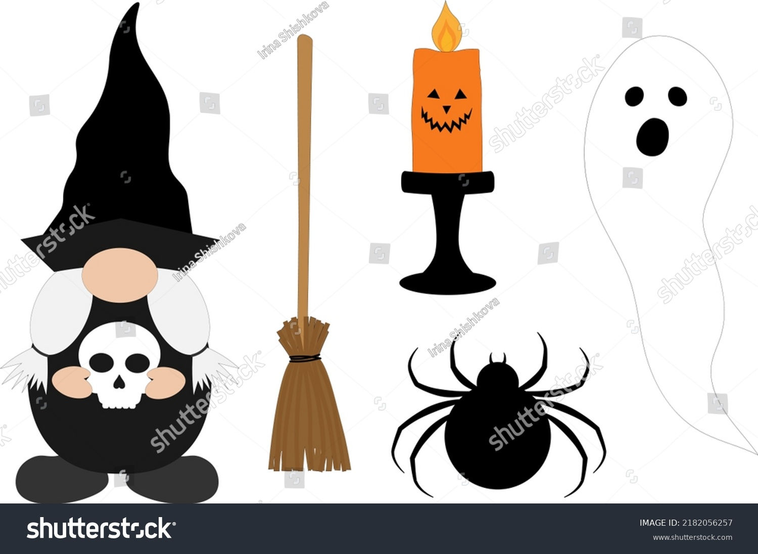 Wallpaper #RPS3OZMBKFX8bn3r6ncE158 Gnomes Halloween Ghost Spider Vector Illustration Stock Vector Royalty