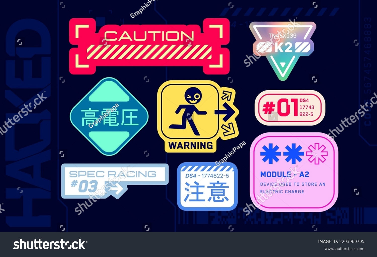 Wallpaper #IwNKY5MBpyOg8YnEldVx251 Racing Decals Stickers Set Cyberpunk Stickers Stock Vector Royalty