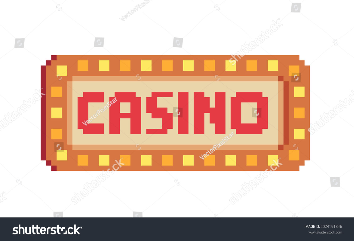 Wallpaper #42exDJMBSpphPi3-h9_r147 Casino Signboard Pixel Art 80s Style Vetor Stock Livre De Direitos