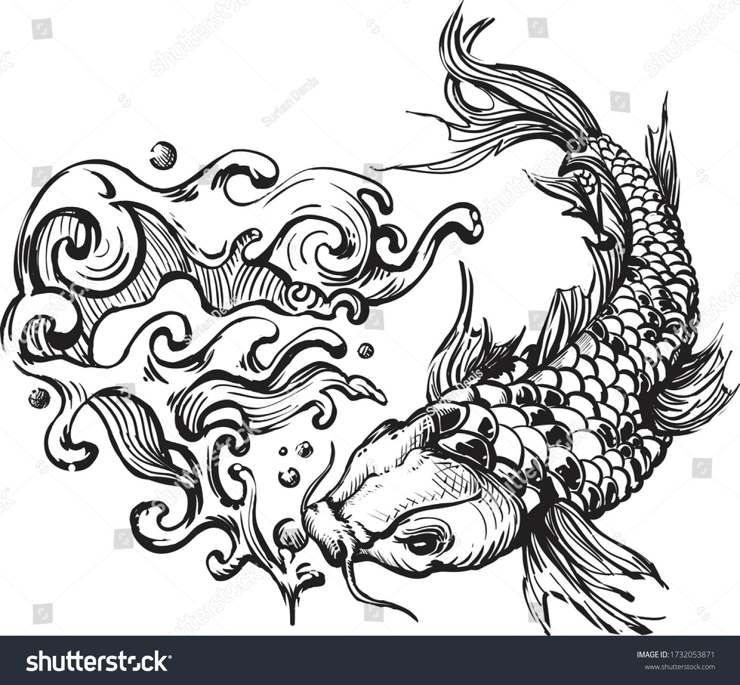 Wallpaper #4f2e6 Koi Fish Heart Original Watercolor Painting Etsy