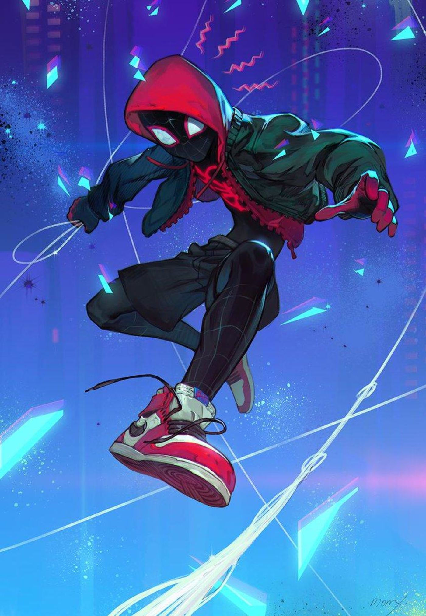 Wallpaper #SxnKEo8BtGB6xQ78y2RA53 Dessin Fanart Spider Man into the Spider Verse Par Morry
