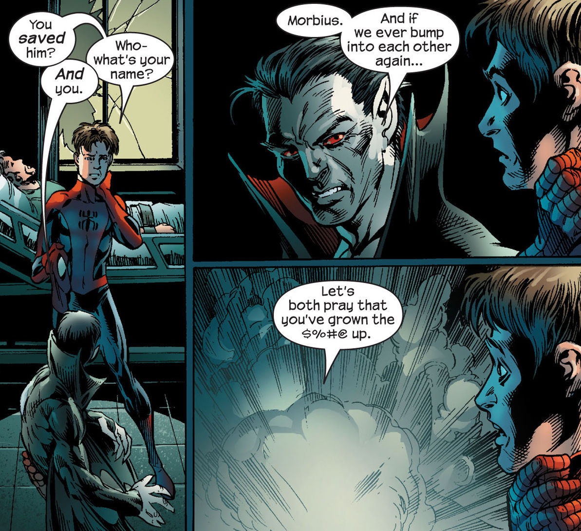 Wallpaper #uRmGIo8BtGB6xQ78moLB26 MCU Spider Man Meeting Morbius Ultimate Spider Man 95 Rspiderman