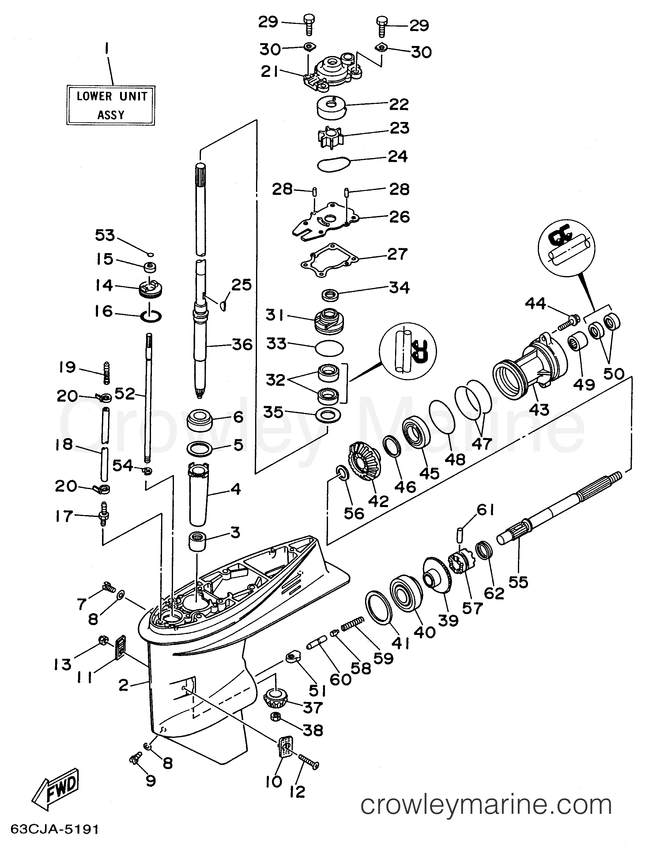 Wallpaper #Y2gHG5MBSpphPi3-9R5h300 Lower Casing Drive 1 F50 1996 Outboard 50hp F50tlru Crowley Marine