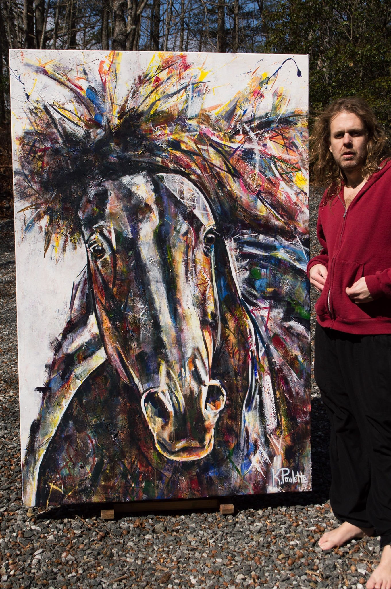 Wallpaper #hHP9ho4BFI5NbQksJSBe7 Horse Painting Art Wild Mustang Mane Abstract Colorful Kent Paulette