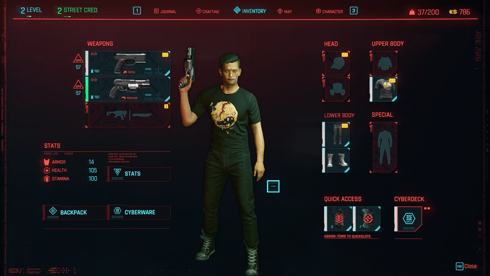 Wallpaper #Qmc8E5MBSpphPi3-bv-l259 Cyberpunk 2077 Inventory