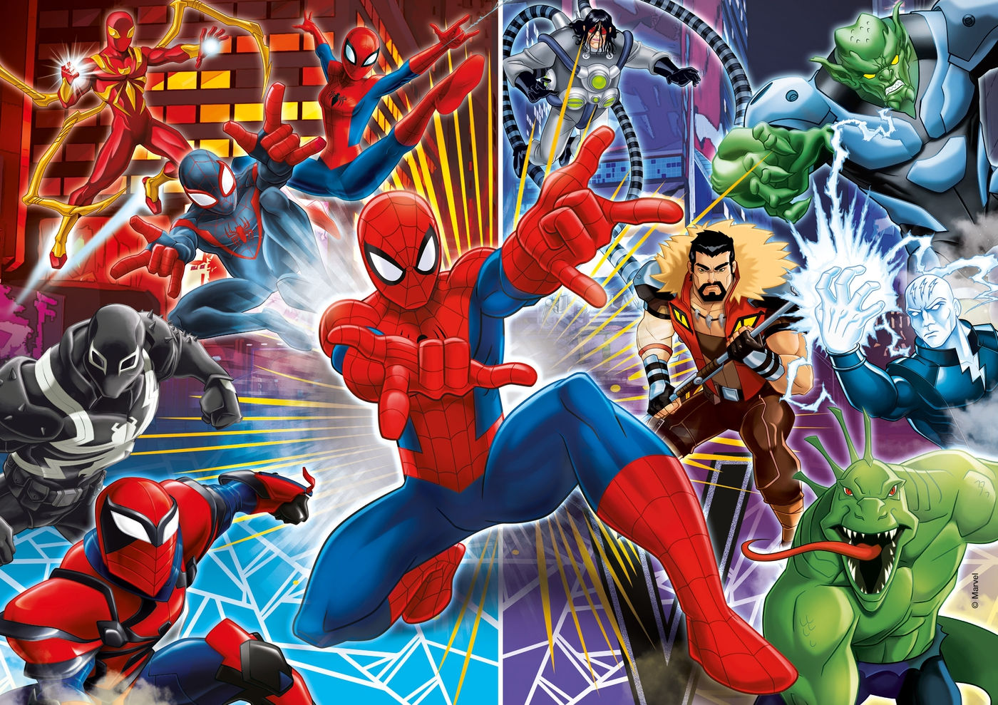 Wallpaper #ceb46 1920x1080 Spiderman vs Sinister Six Art Laptop Full HD 1080p HD 4K