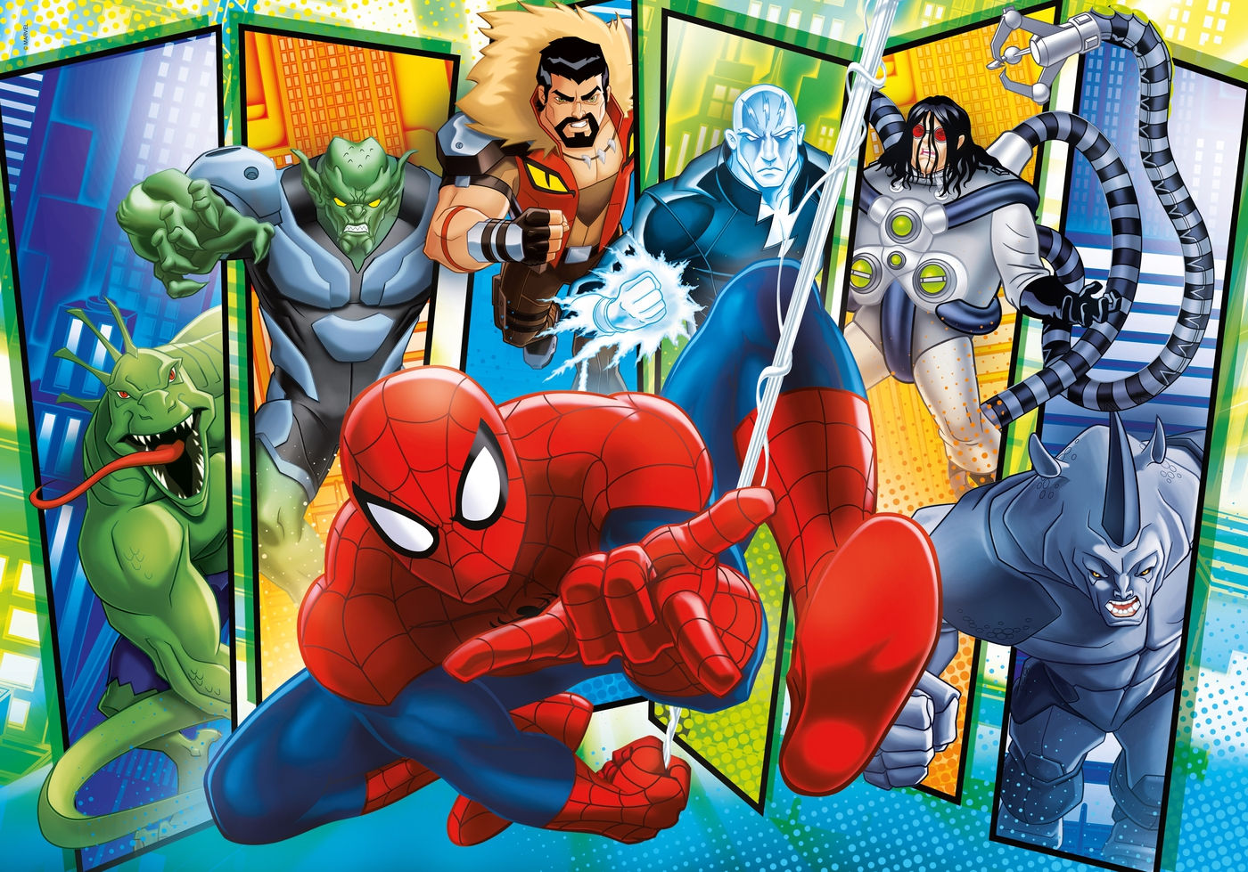 Wallpaper #ceb46 1920x1080 Spiderman vs Sinister Six Art Laptop Full HD 1080p HD 4K