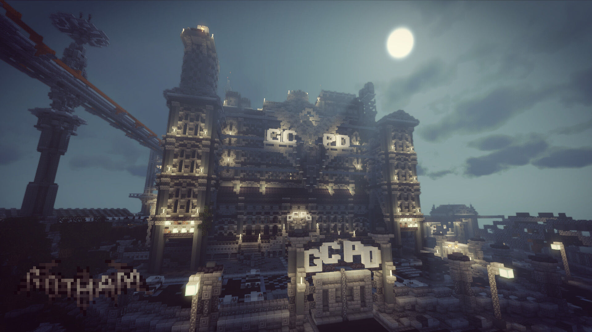 Wallpaper #_WhAFpMBSpphPi3-HAox20 Arkham Knight Gcpd Gotham Revival Minecraft Map