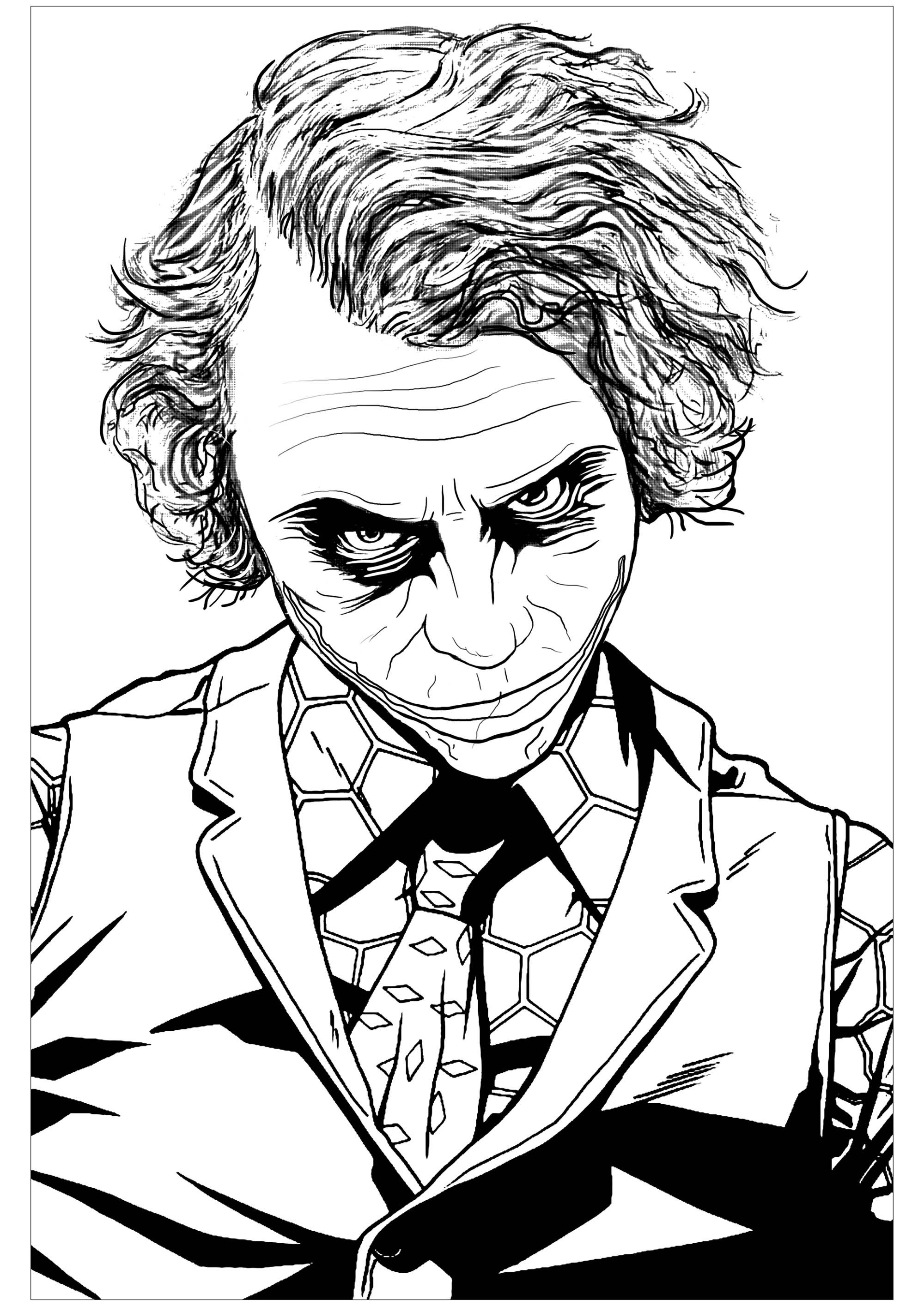 Wallpaper #FGdoEJMBSpphPi3-TvPv22 The Joker Heath Ledger Movies Adult Coloring Pages