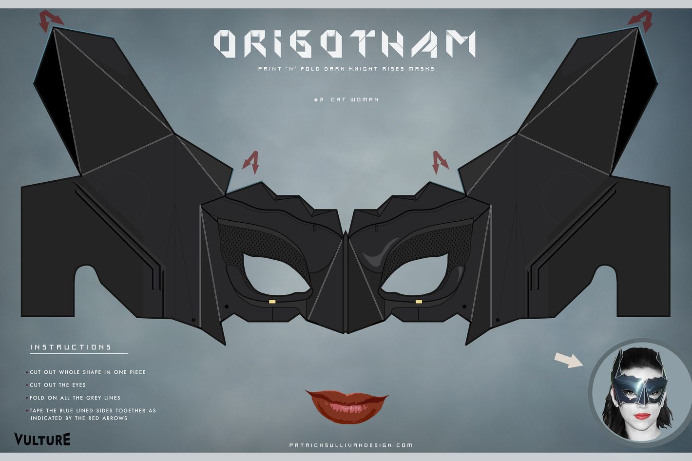 Wallpaper #x3cWJpMB-pgBXx60r6Co41 The Dark Knight Creases Fold Your Own Batman Bane and Catwoman Masks
