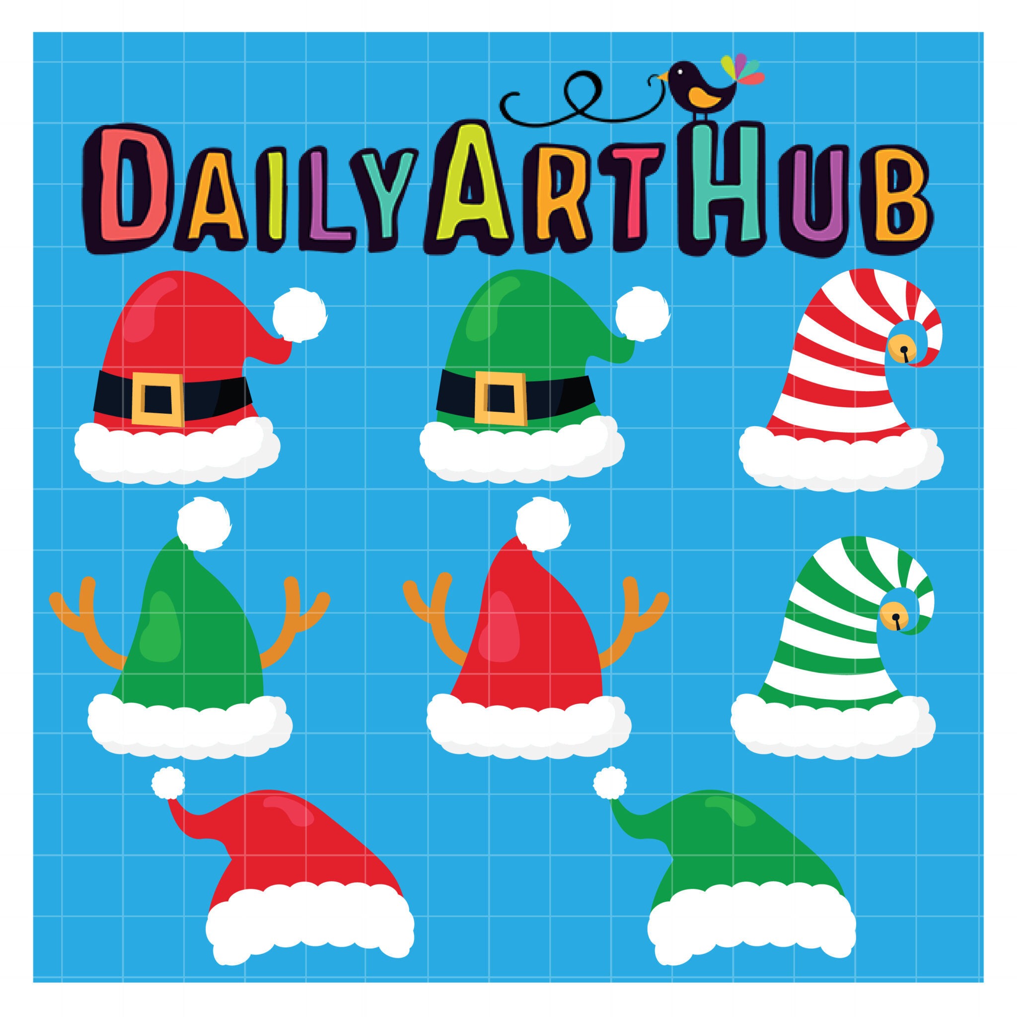 Wallpaper #DUC0L5MBJhL2WPbabr7m173 Santa Hats Collection Clip Art Set Daily Art Hub Graphics