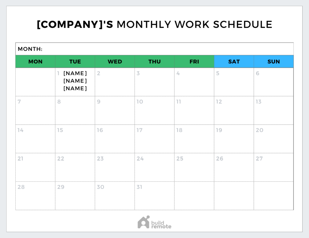 Wallpaper #yTG1NZMB5zzyi_yY3lfV193 6 Free Monthly Work Schedule Templates Buildremote