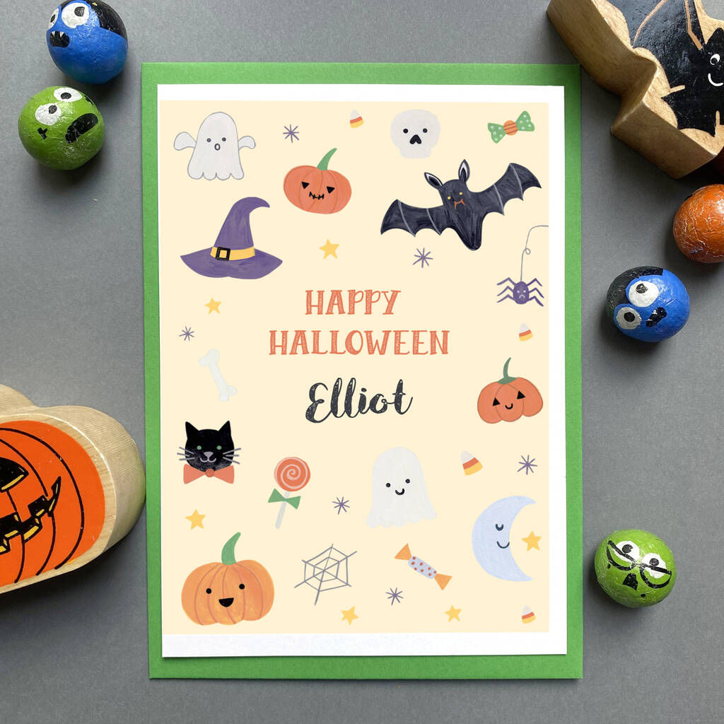 Wallpaper #ITHVNZMB5zzyi_yYzVif20 Halloween Birthday Personalised Card by Sunny Clouds