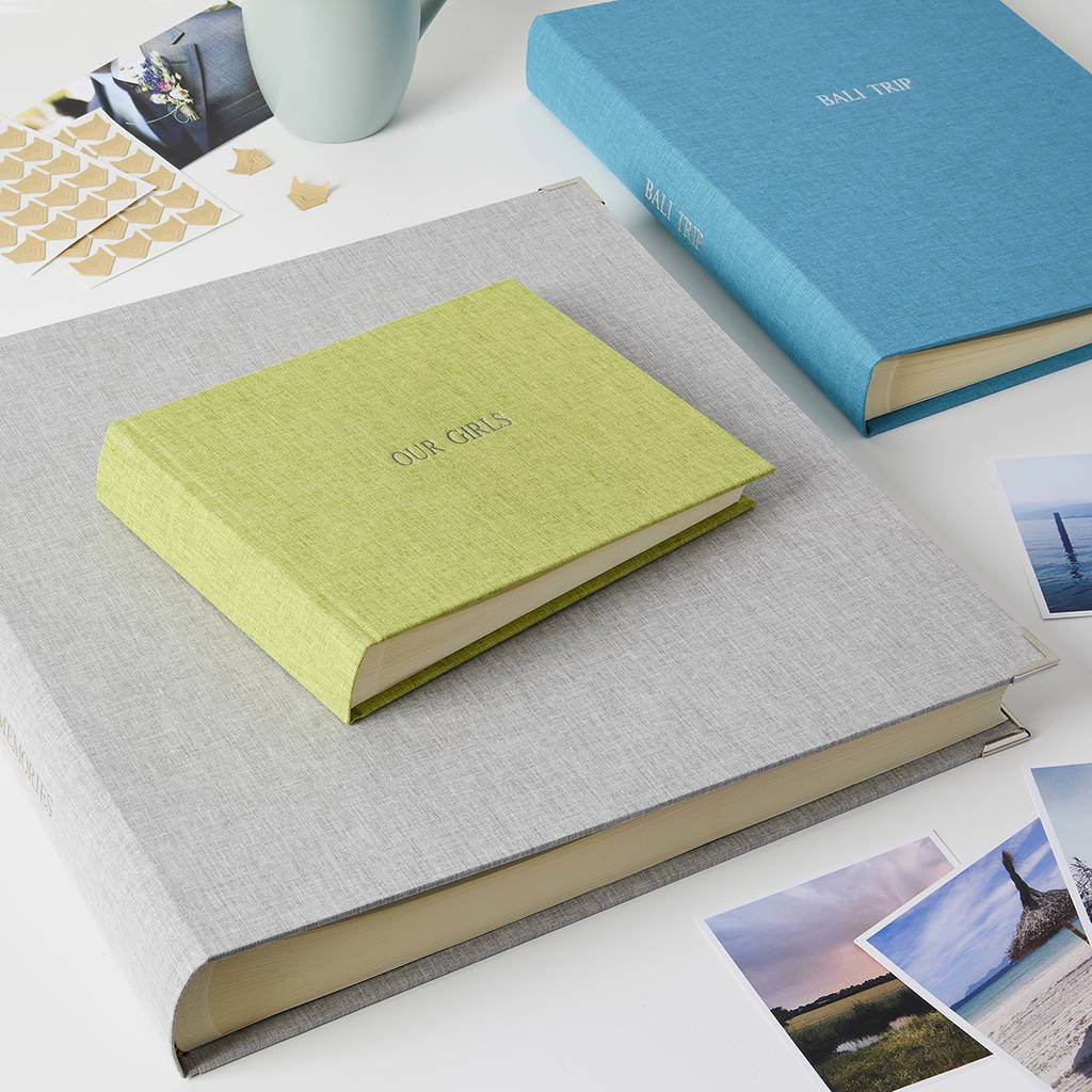 Wallpaper #te9ES5MBMN-XEVvV6Dor52 Luxury Personalised Photo Album in Linen by Harris Jones