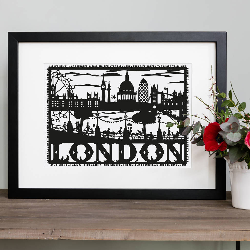 Wallpaper #2WigFZMBSpphPi3-egh-120 London Skyline Folk Art Print by Mimi Mae Notonthehighstreetcom