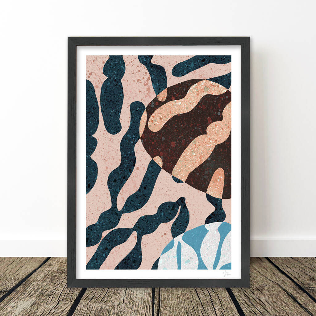 Wallpaper #c7jfPpIBJvJKYCmEmM2S27 Terrazzo Abstract Cells Art Print by Violets Print House