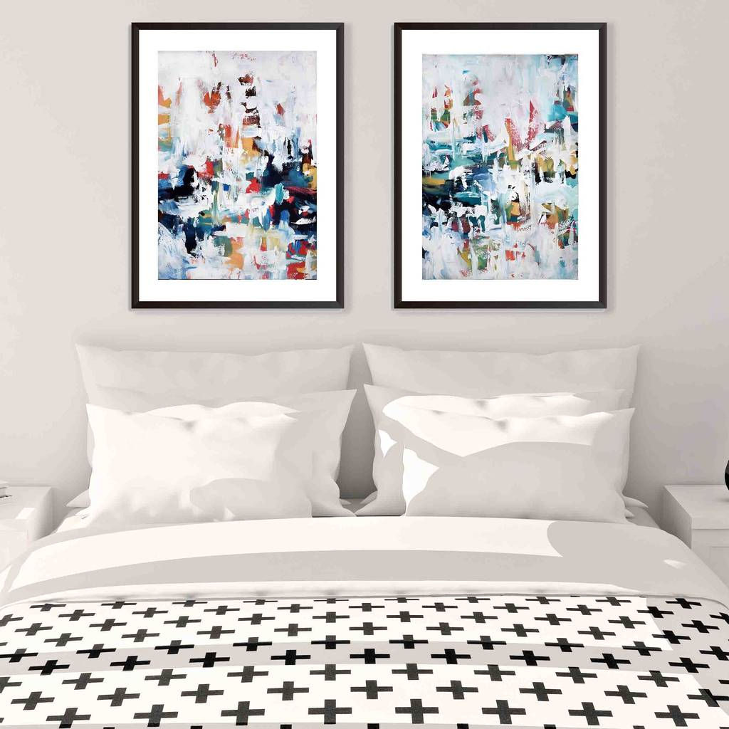 Wallpaper #FGfC_5IBSpphPi3-96QM165 Modern Abstract Art Blue Framed Art Prints Set of Two by Abstract House