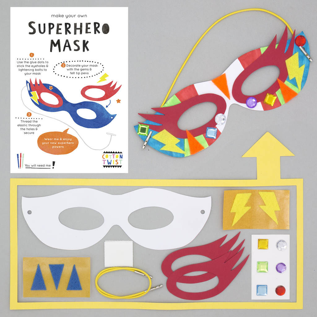 Wallpaper #m2fSBJMBSpphPi3-n7nR256 Make Your Own Superhero Mask Kit by Cotton Twist Notonthehighstreetcom
