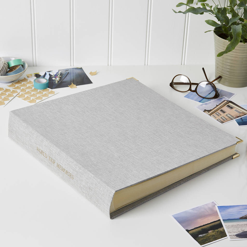 Wallpaper #te9ES5MBMN-XEVvV6Dor88 Luxury Personalised Photo Album in Linen by Harris Jones