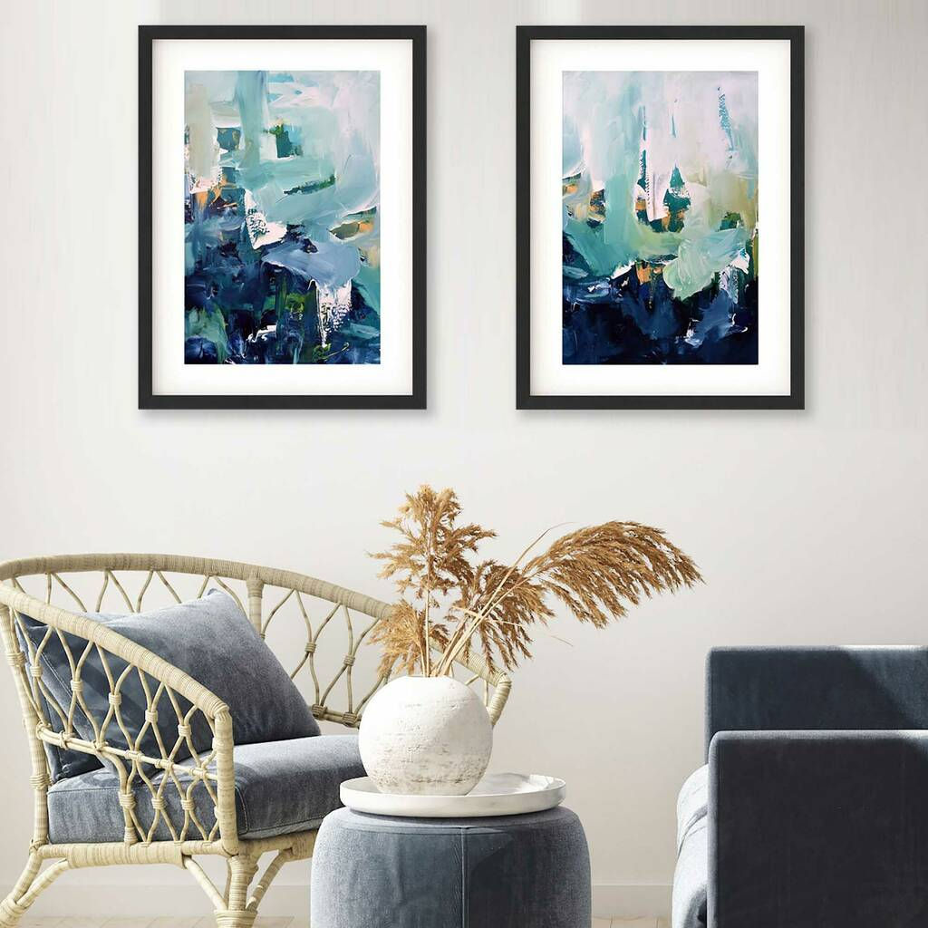 Wallpaper #Wx2kLZMBlOZrFDOksdHo242 Modern Blue Abstract Art Print Set of Two Framed Art by Abstract House