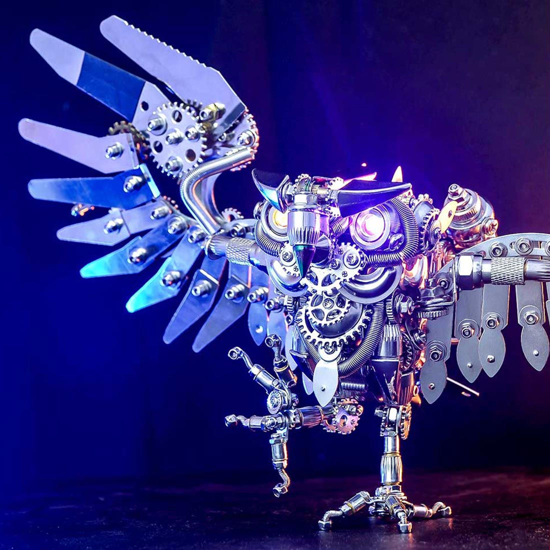 Wallpaper #MvsohpcBx-Hc5Y20aLEM186 Steampunk Owl with Goggles Diy 3D Metal Animal Model Kits 700pcs Diff