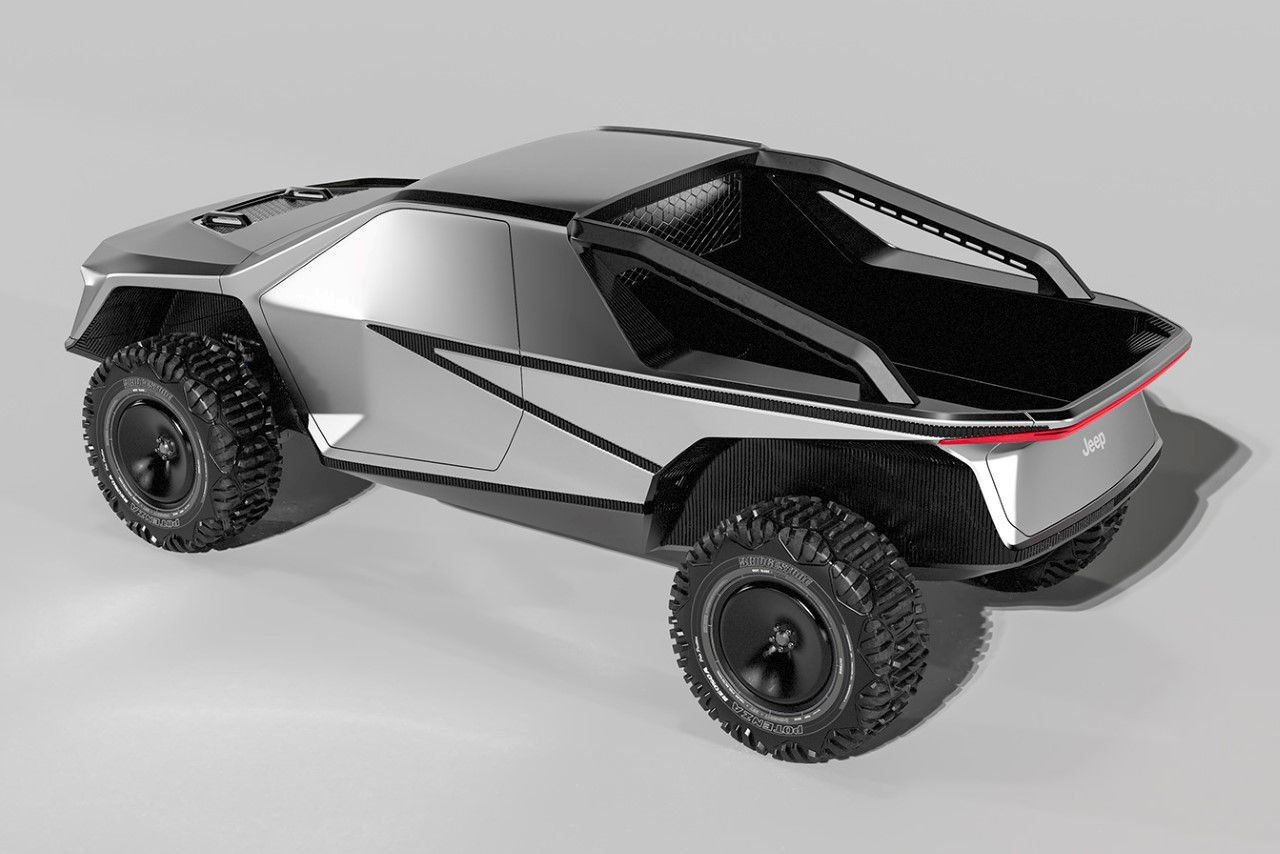Wallpaper #_wCo7I4BSdW8dNou9hRc48 Cybertruck with Big Boy Pants This Jeep Pickup Takes Teslas Low