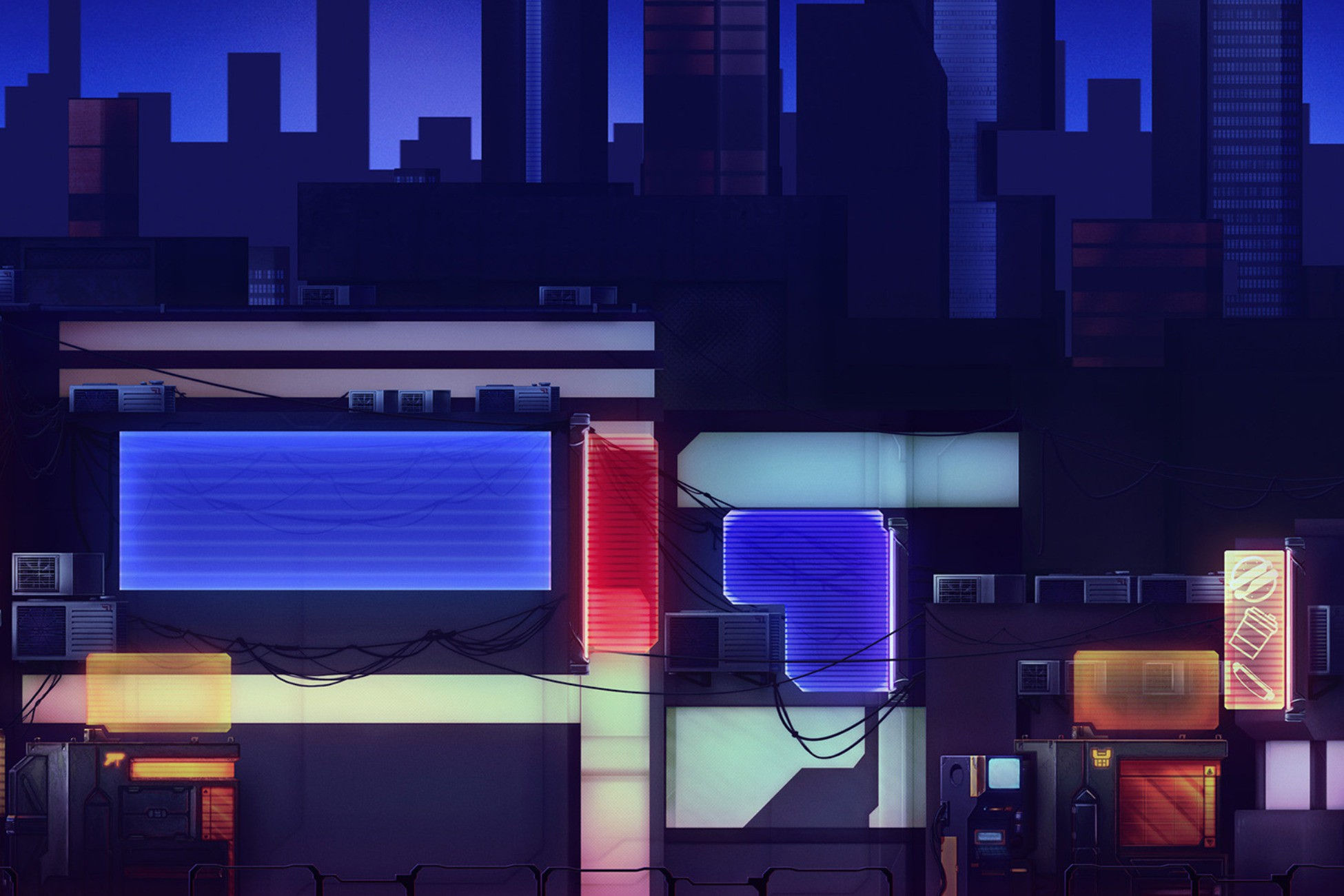 Wallpaper #_BnEHo8BtGB6xQ7843nS2 Cyberpunk City Background 2d Environments Unity Asset Store