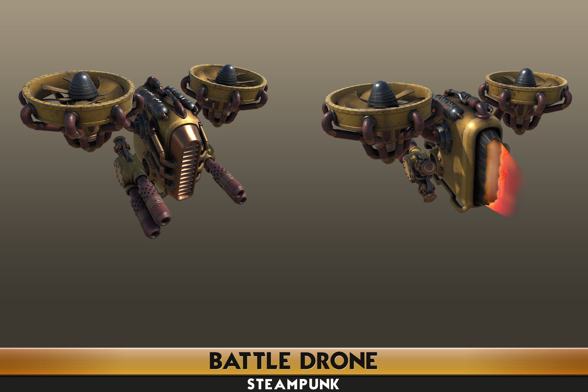 Wallpaper #YWfx8JIBSpphPi3-EGk460 Steampunk Battle Drone 3D Props Unity Asset Store
