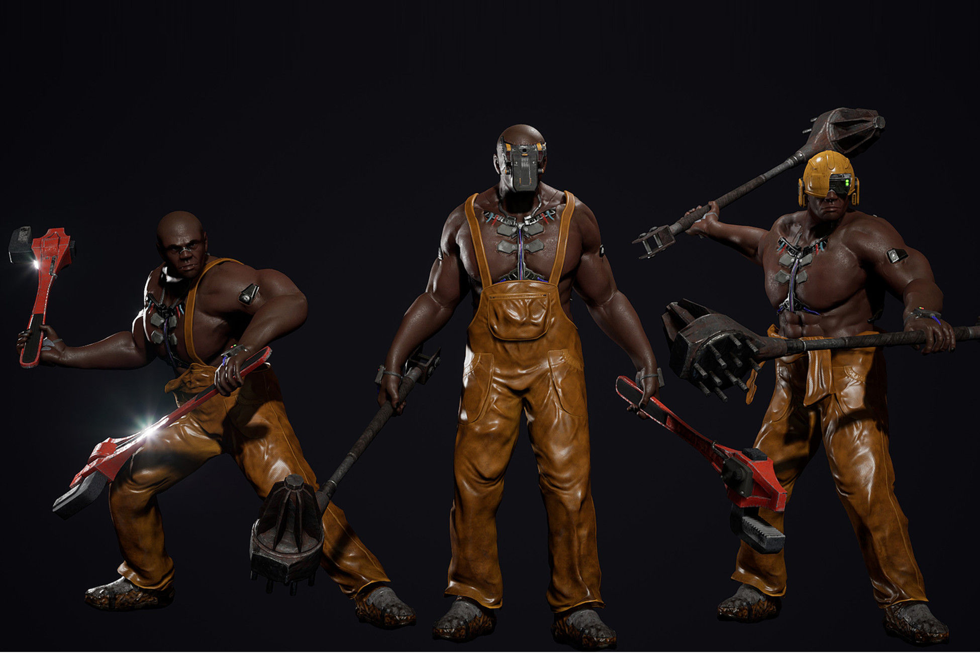 Wallpaper #_BnEHo8BtGB6xQ7843nS44 Cyberpunk Thug 2 Characters Unity Asset Store