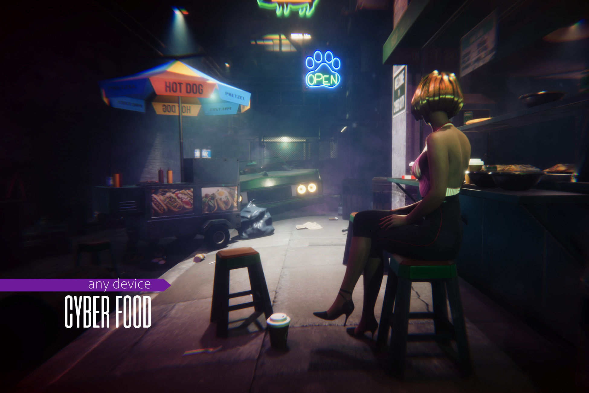 Wallpaper #4f-fZ5MB3lSXT3zUzOKR72 Cyberpunk Cyber Food 3D Unity Asset Store
