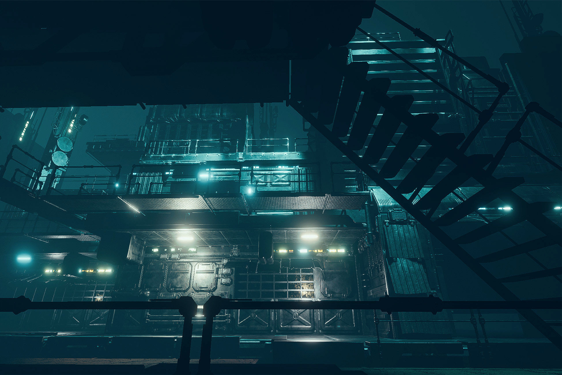 Wallpaper #_BnEHo8BtGB6xQ7843nS8 Cyberpunk Outpost 3D Sf Unity Asset Store