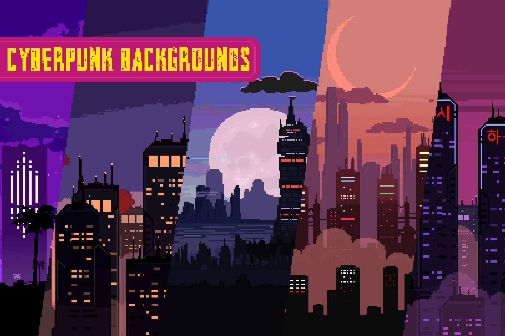 Wallpaper #_BnEHo8BtGB6xQ7843nS14 2d Pixel Art Cyberpunk Backgrounds 2d Building Unity Asset Store