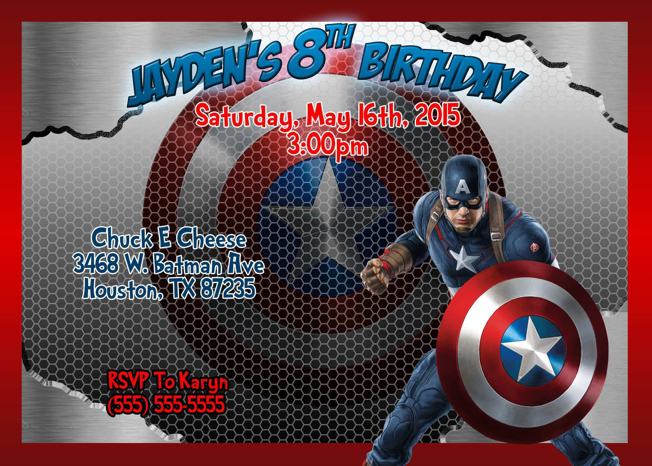 Wallpaper #2DEZNpMB5zzyi_yY8VhT337 31 Blank Captain America Birthday Invitation Template Download with