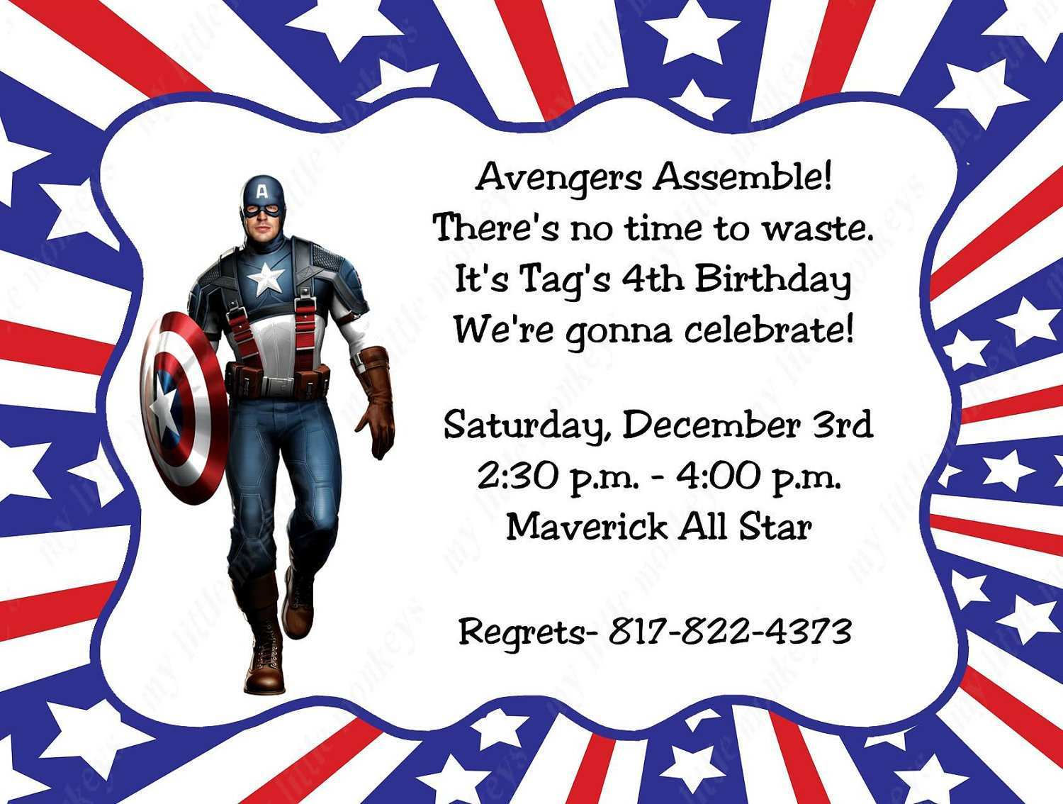 Wallpaper #i2cP5pIBSpphPi3-eTKB0 Captain America Birthday Invitation Template Cards Design Templates