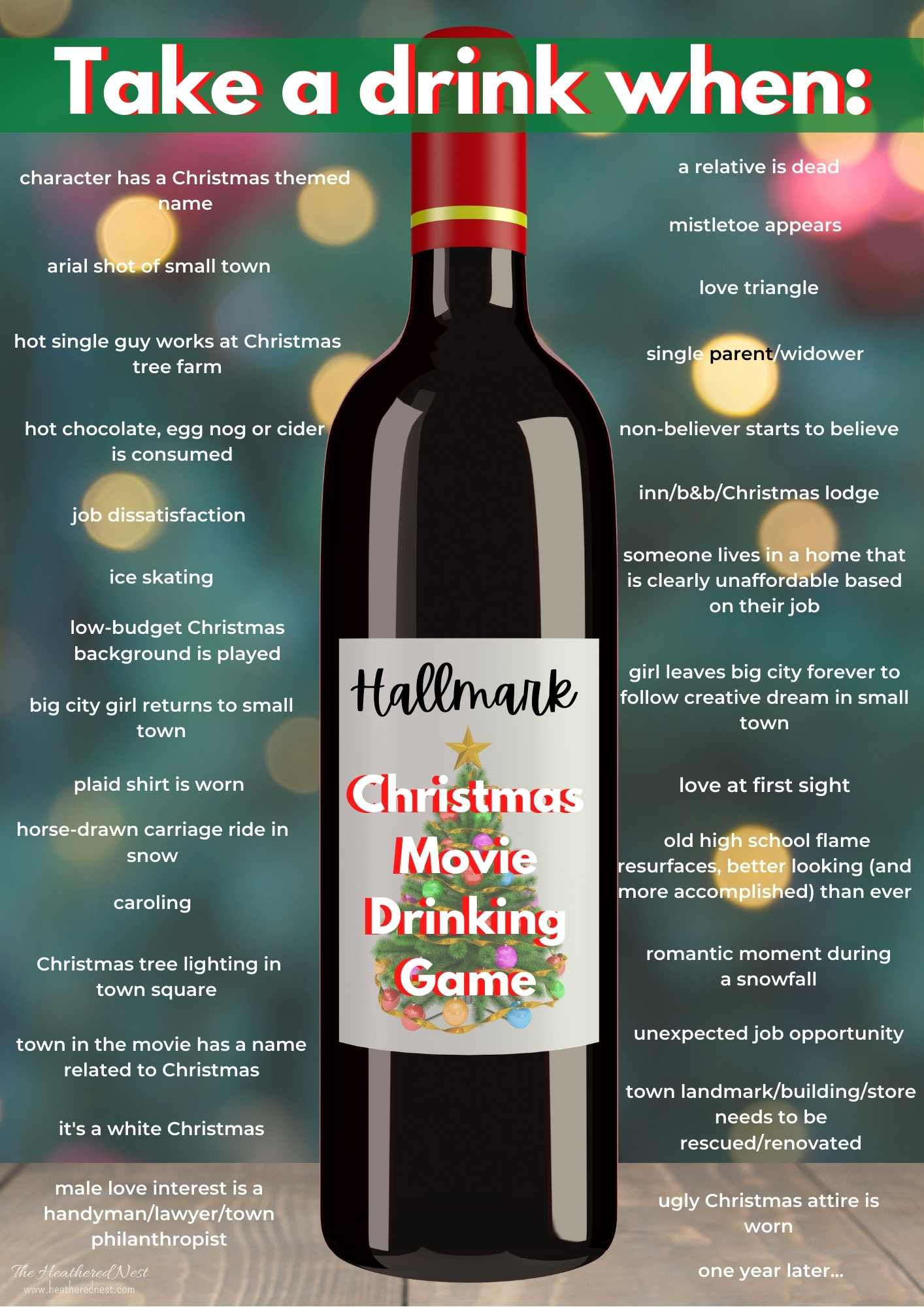 Wallpaper #Lv8aZ5MB3lSXT3zUROKT119 Hallmark Movie Free Printable Drinking Game the Heathered Nest