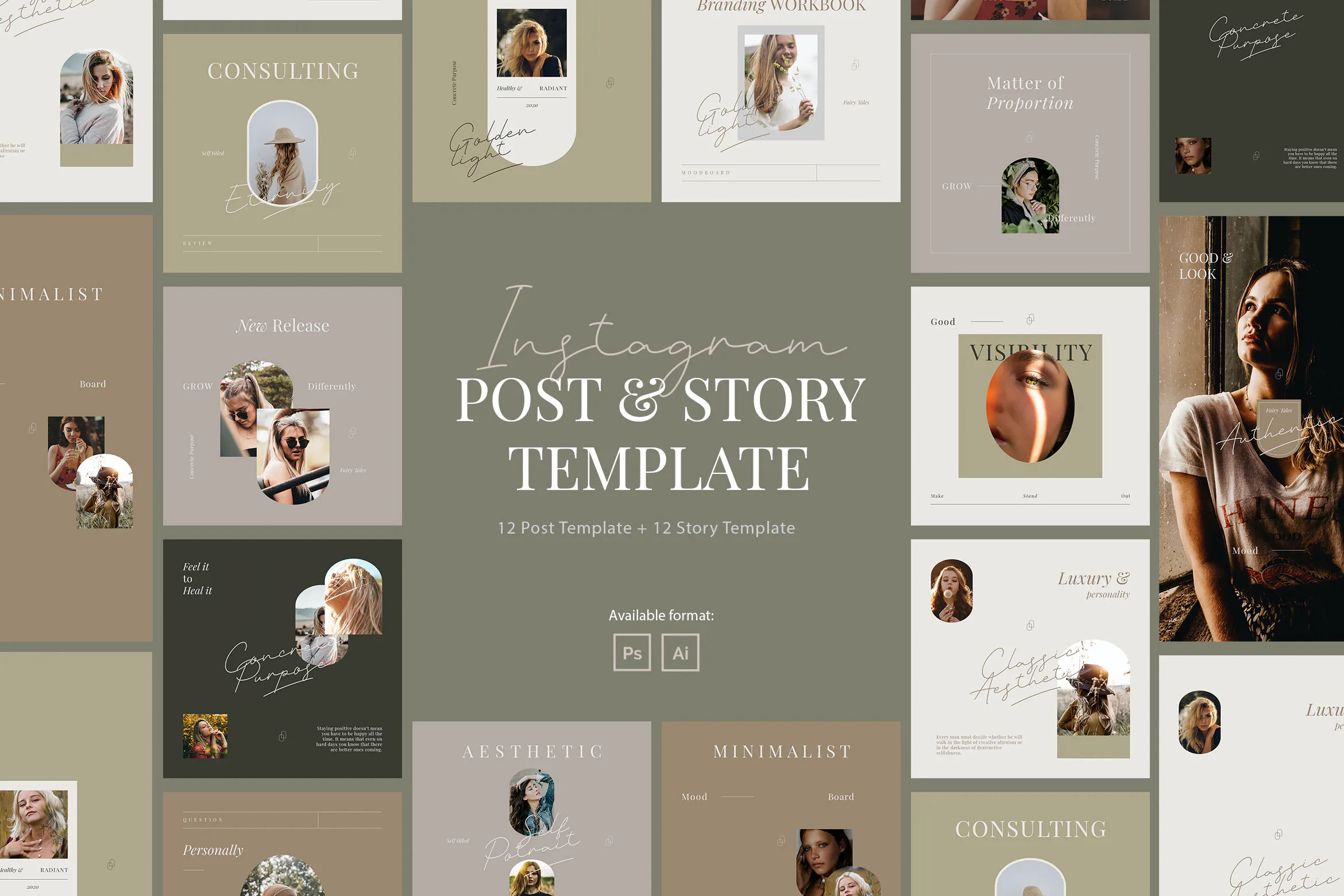 Wallpaper #XR0NLZMBlOZrFDOkqs4j97 Minimalist Beauty Instagram Template Design Templates Peterdraw Studio