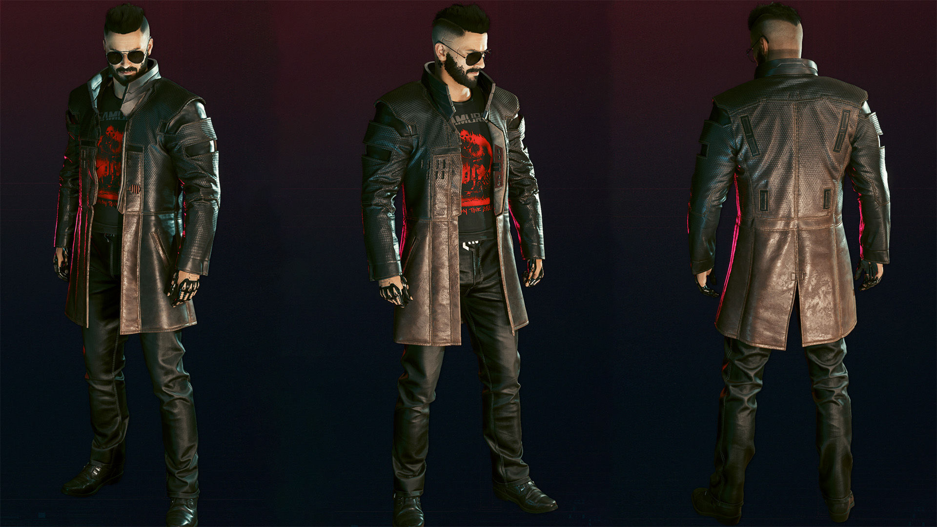 Wallpaper #M0XVjo4B7YBJg1BVMp1i26 Black Durable Synthetic Biker Coat Cyberpunk 2077 Mods