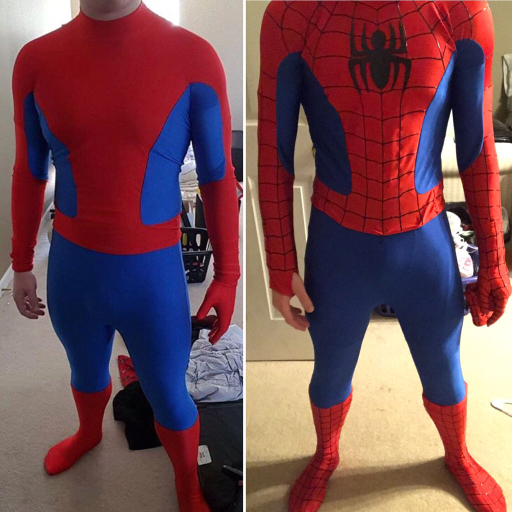 Wallpaper #42cyB5MBSpphPi3-tsSw32 Spider Man Costume Colored Fabric or Standard White Spandex Print