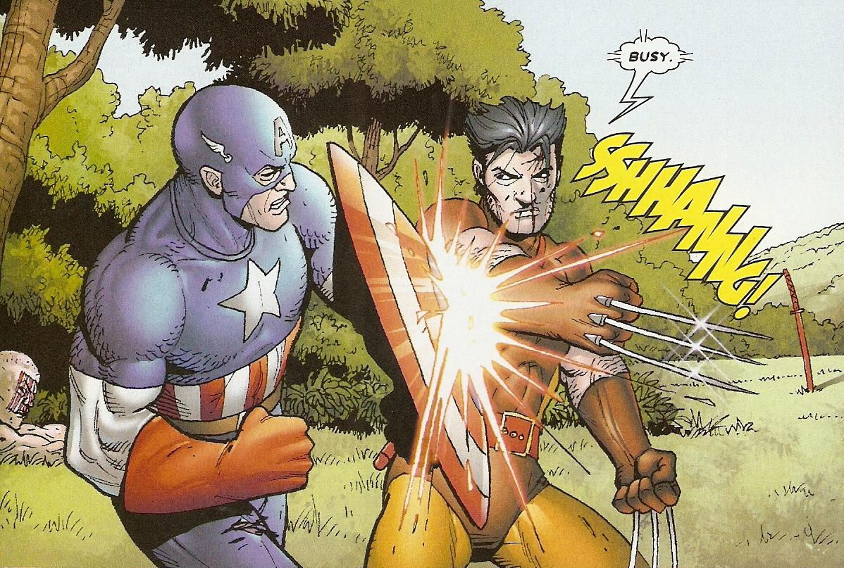 Wallpaper #d2e9d Wolverine vs Captain America by Mike Zeck from the Marvel Project