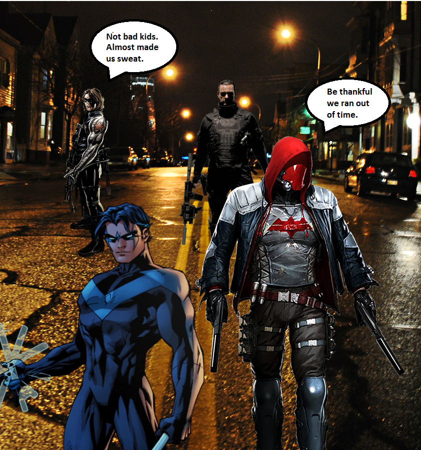 Wallpaper #4Lmx3ZIBJvJKYCmE4AGC260 Bow Results Nightwing Red Hood vs Punisher Winter Soldier Battles