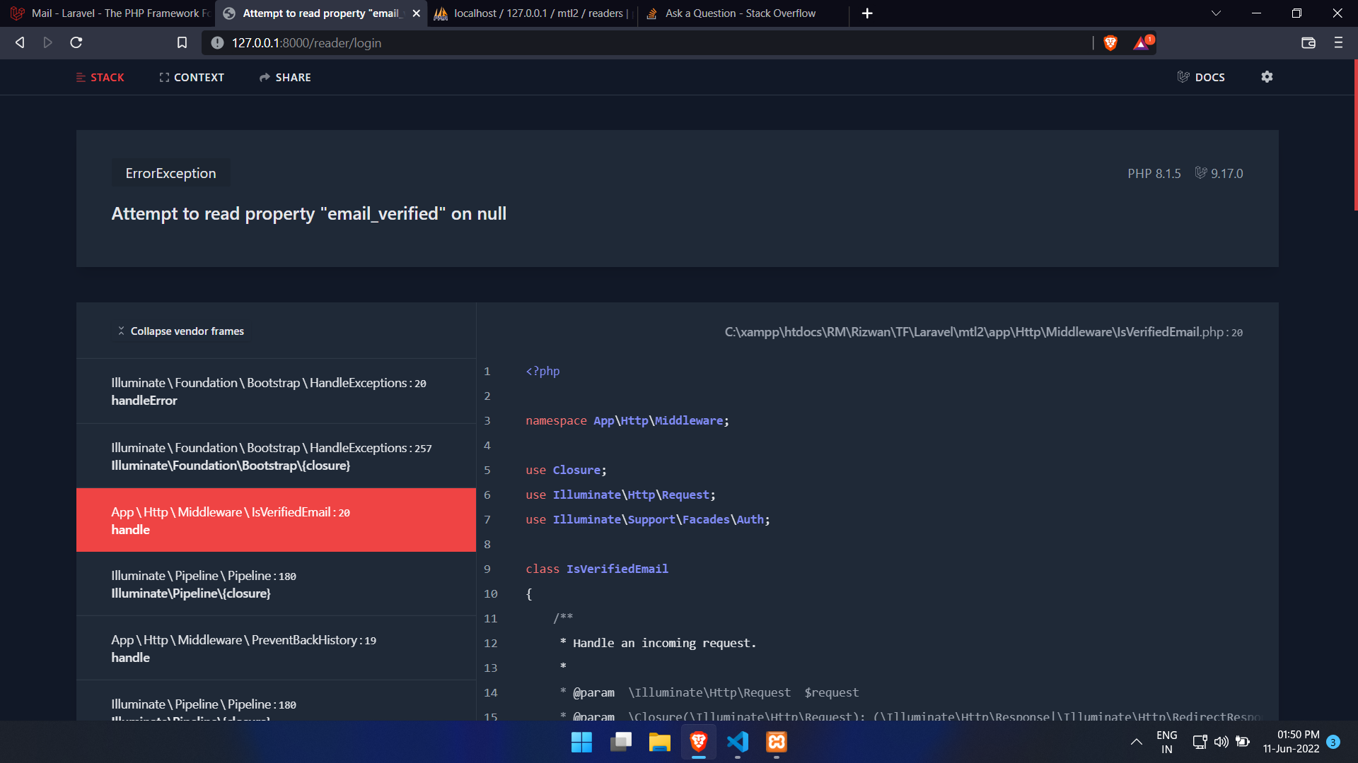 Wallpaper #ZGef9JIBSpphPi3-Vnsf195 Php Attempt to Read Property eMail Verified on Null in Laravel