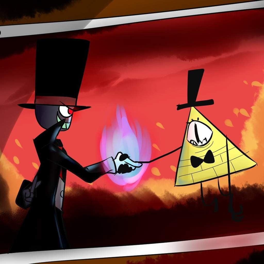 Wallpaper #yGeGApMBSpphPi3-qq-c71 Fanart Crossover Bill Cipher and Black Hat Art Amino