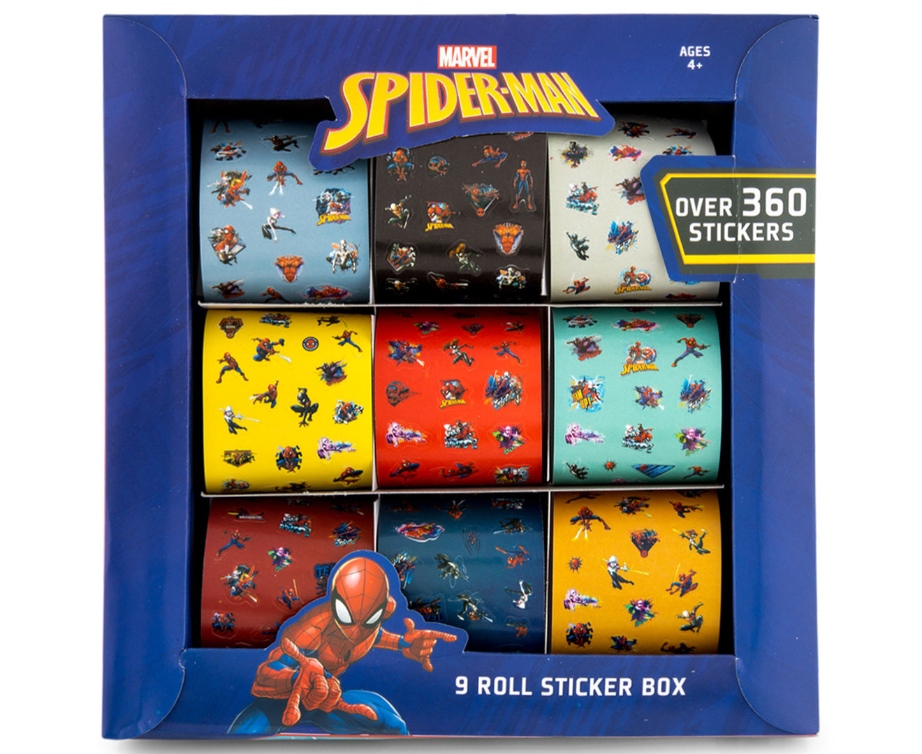Wallpaper #O-pEV5MBlwTYPL18rBHC266 Spider Man 9 Sticker Roll Box Over 360 Stickers Catchconz