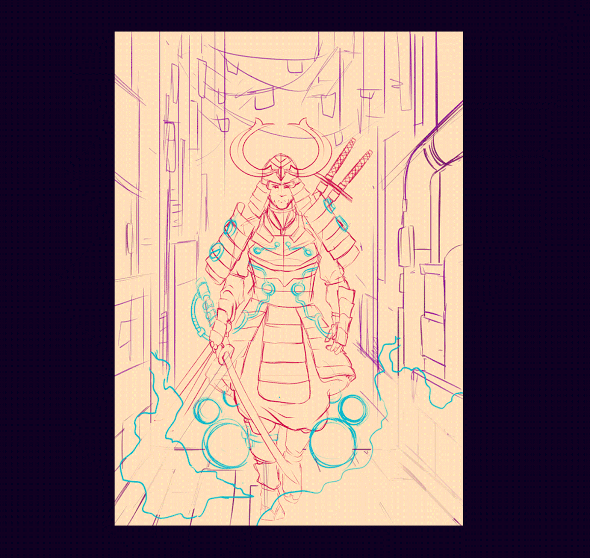 Wallpaper #iRdQPpMBPLD5_VENsd-p65 Gig Poster Cyberpunk Samurai Jungle Ting on Behance