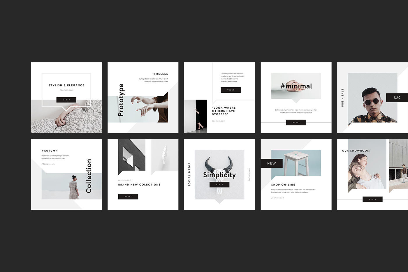 Wallpaper #XR0NLZMBlOZrFDOkqs4j52 Minimal Social Media Pack Behance