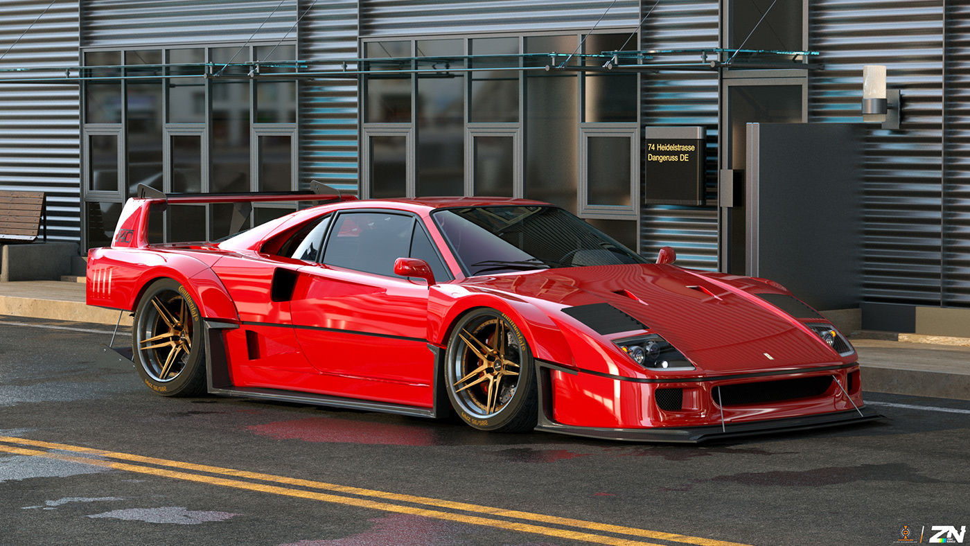 Wallpaper #73RYwY4B_8f4nGFafG0N3 Ferrari F40 Custom Kit on Behance
