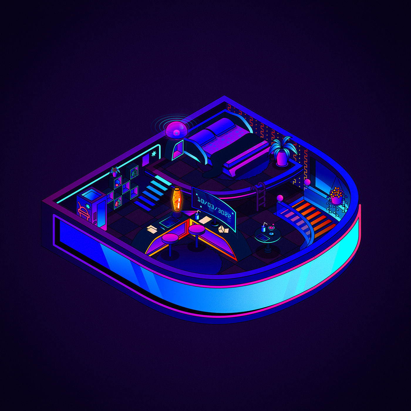 Wallpaper #13Qow44B_8f4nGFa7m8z28 A Z Cyberpunk Scenes Isometric Illustrations on Behance