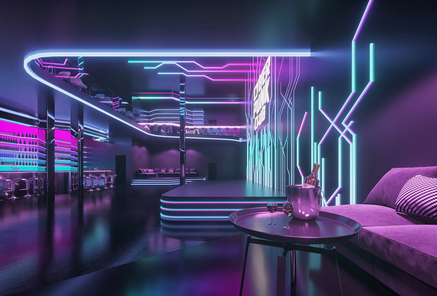 Wallpaper #yUWGkI4B7YBJg1BV652058 Cyberpunk Club Interior Project Behance
