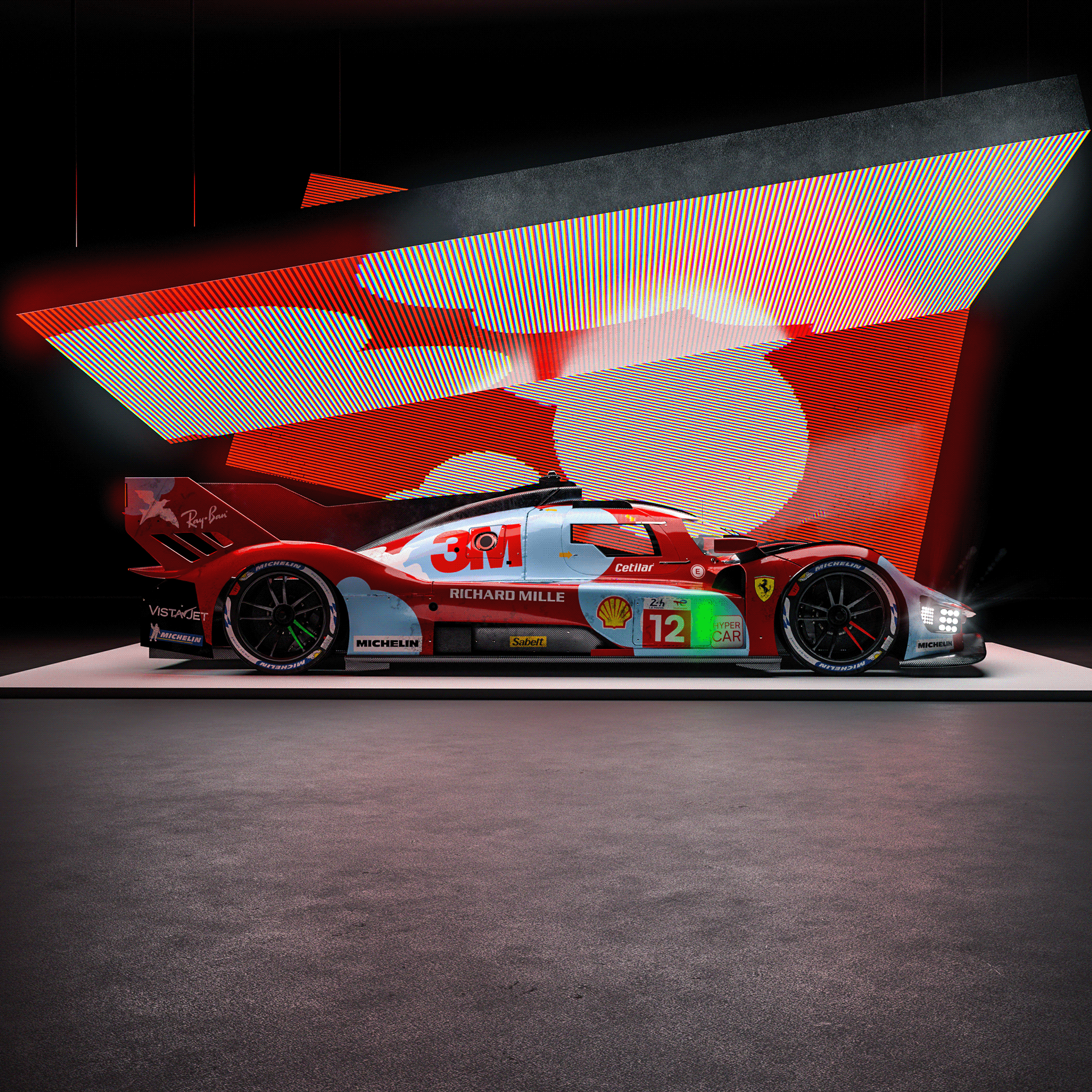 Wallpaper #hWcV-JIBSpphPi3-5Ii9182 Ferrari 499p Retro Livery Concept on Behance