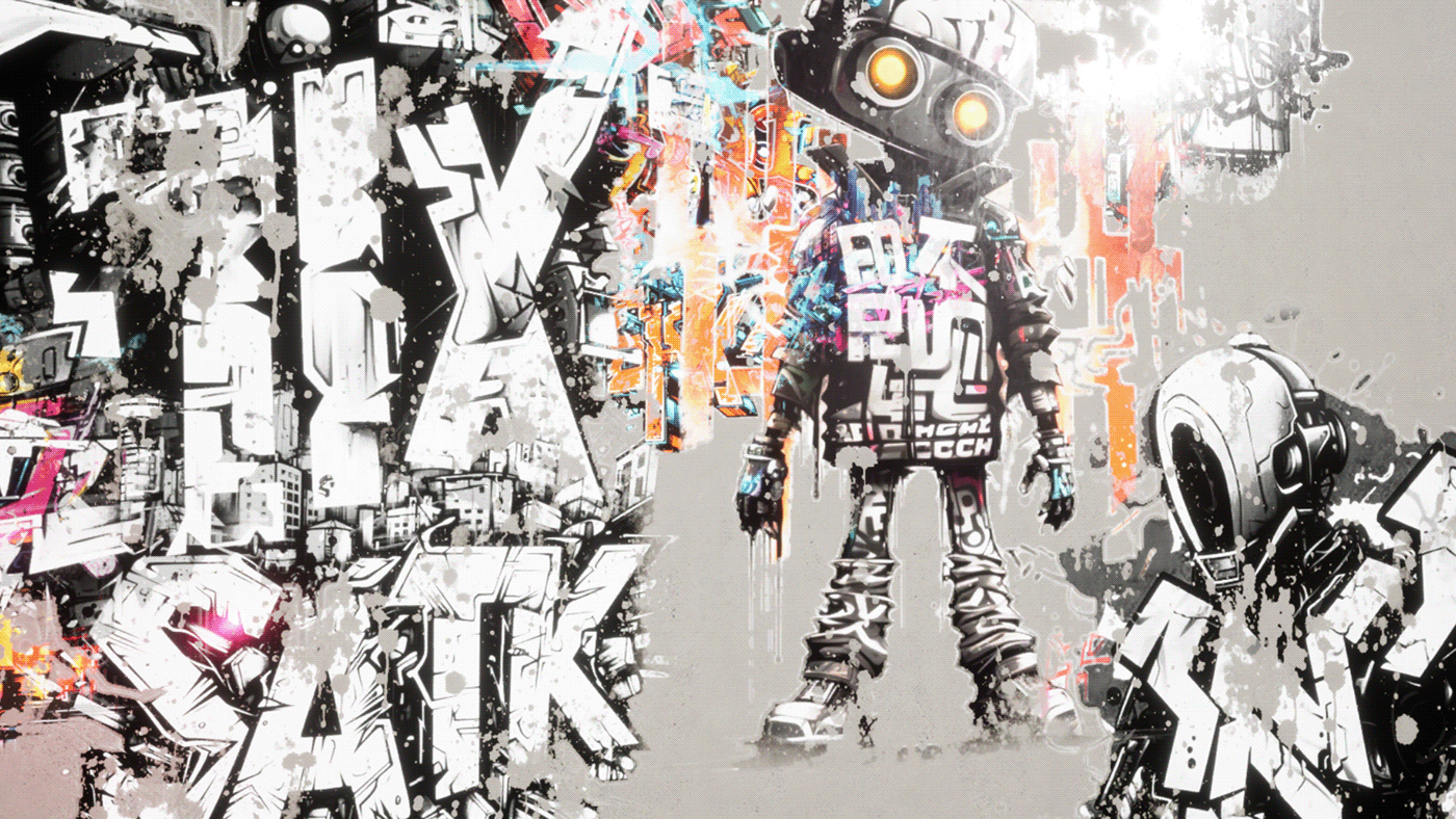 Wallpaper #jGfKAZMBSpphPi3-A6zd8 Cyberpunk Graffiti Decal on Behance